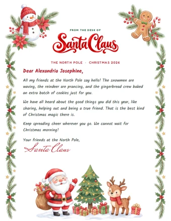Christmas Friends letter preview