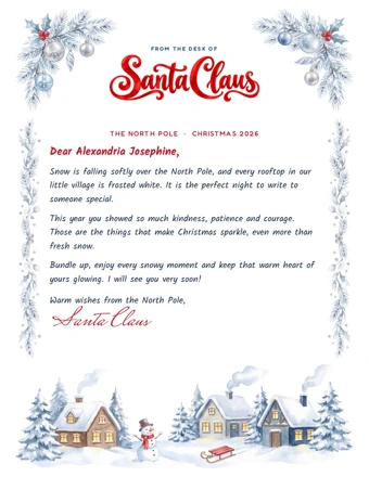 Winter Wonderland letter preview