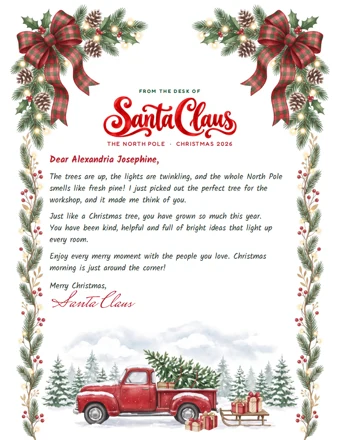 Christmas Tree Farm letter preview